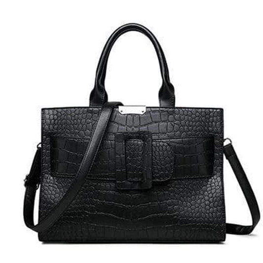 Sac bandoulière à rayures crocodiles de grande capacité