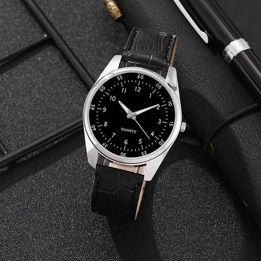 Montre à quartz pour homme avec bracelet en cuir