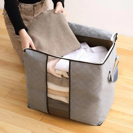 Grand sac de rangement pour couette, boîte de rangement pour vêtements, artefact mobile, finition non tissée, sac de rangement anti-poussière