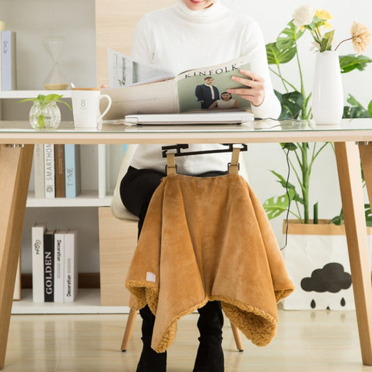 Couverture chauffante en flanelle pour les pieds, châle pour la pause déjeuner, couverture électrique
