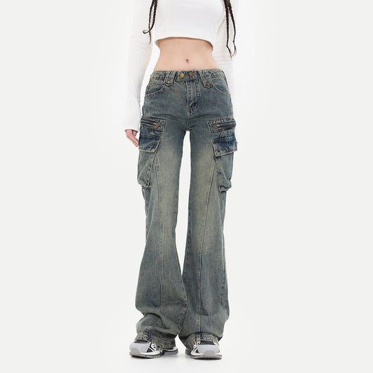 Jean cargo micro-pull High Street rétro