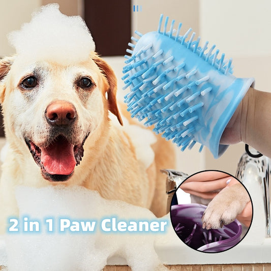 Brosse de nettoyage 2 en 1 pour pattes de chien, gobelet souple, portable, pour nettoyer les pattes de chien, seau de nettoyage pour les pieds, produits pour animaux de compagnie
