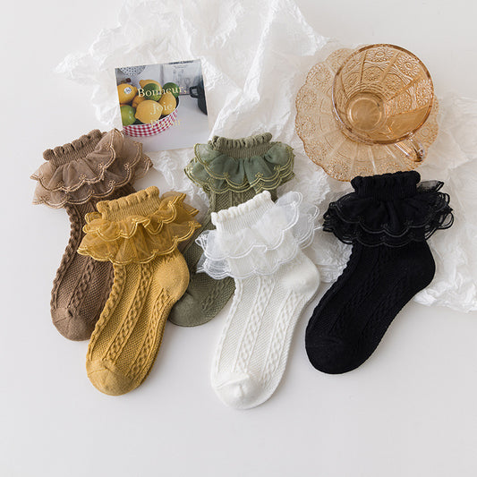 Chaussettes style Lolita en dentelle pour filles