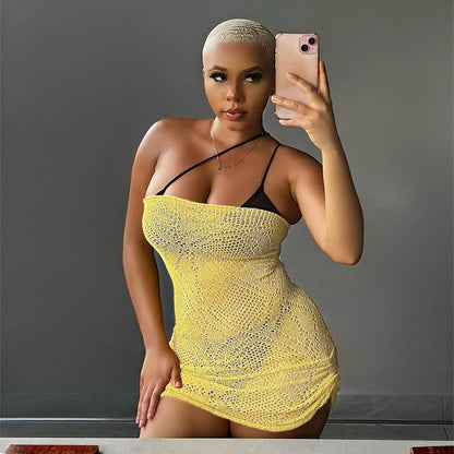 Robe fourreau transparente sans manches pour fille sexy, à la mode européenne et américaine