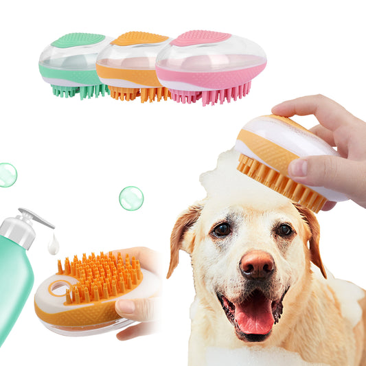 Brosse de bain 2 en 1 pour chien et chat, peigne de massage en silicone souple, douche, toilettage, outil de nettoyage pour animaux de compagnie