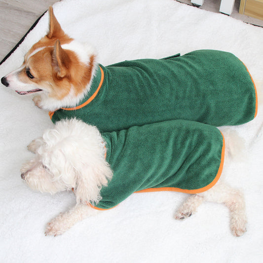 Peignoir absorbant pour animaux de compagnie avec microfibre entourant la taille